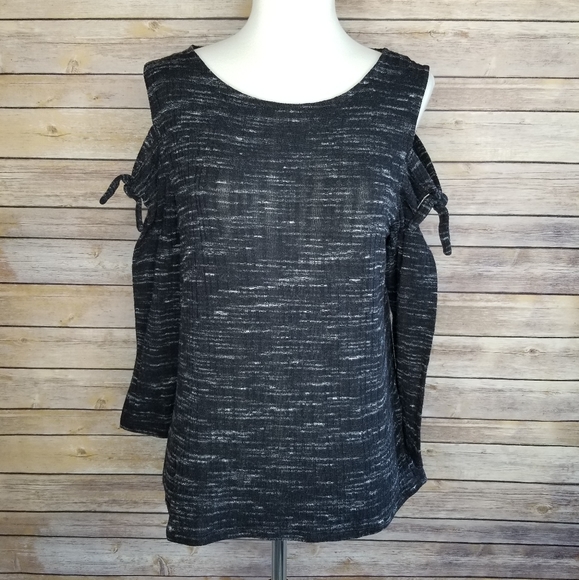 rag & bone Tops - Rag & Bone Cold Shoulder 3/4 Sleeve Charcoal Top